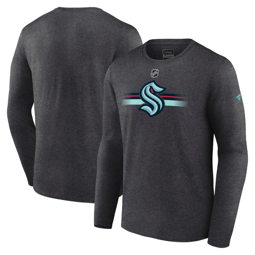 NHL Seattle Kraken Fanatics Authentic Pro Secondary Long Sleeve T-Shirt - Heather Charcoal