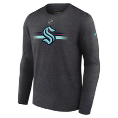 NHL Seattle Kraken Fanatics Authentic Pro Secondary Long Sleeve T-Shirt - Heather Charcoal