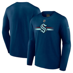 NHL Seattle Kraken Fanatics Authentic Pro Secondary Long Sleeve T-Shirt - Deep Sea Blue