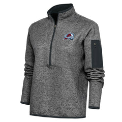 NHL Colorado Avalanche Antigua Women's Team Logo Fortune Quarter-Zip Jacket - Heather Charcoal