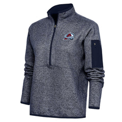 NHL Colorado Avalanche Antigua Women's Team Logo Fortune Quarter-Zip Jacket - Heather Navy