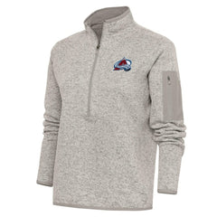 NHL Colorado Avalanche Antigua Women's Team Logo Fortune Quarter-Zip Jacket - Oatmeal