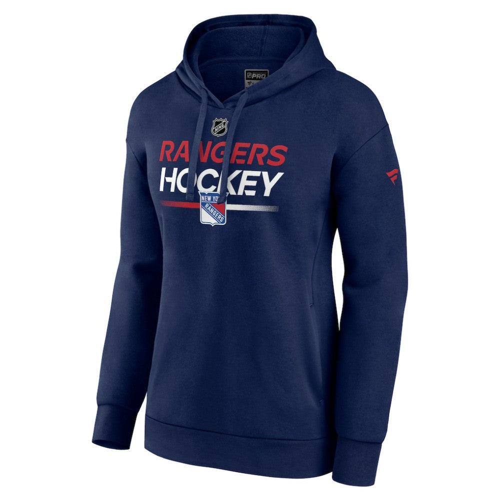 NHL New York Rangers Fanatics Women's Authentic Pro Pullover Hoodie - Navy