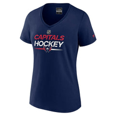 NHL Washington Capitals Fanatics Women's Authentic Pro V-Neck T-Shirt - Navy