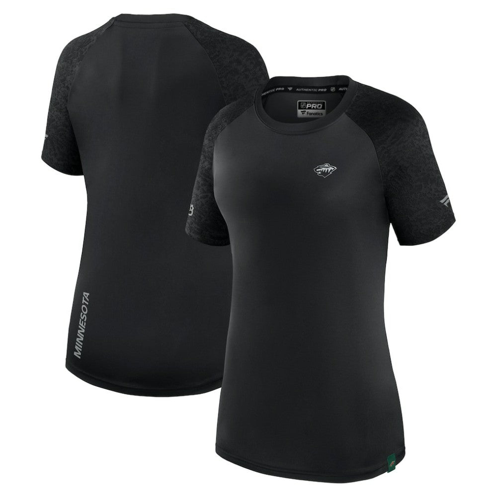 NHL Minnesota Wild Fanatics Women's Authentic Pro Tech T-Shirt - Black