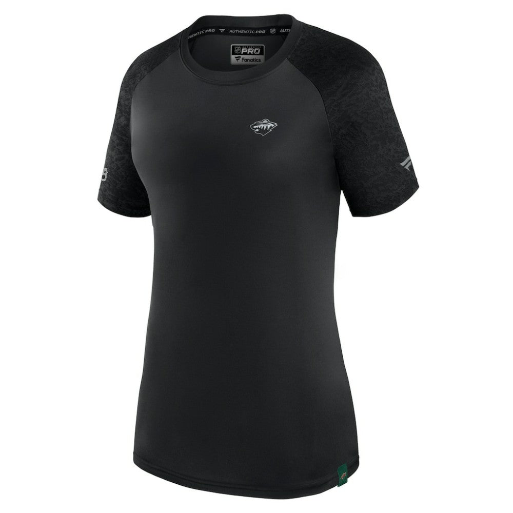 NHL Minnesota Wild Fanatics Women's Authentic Pro Tech T-Shirt - Black