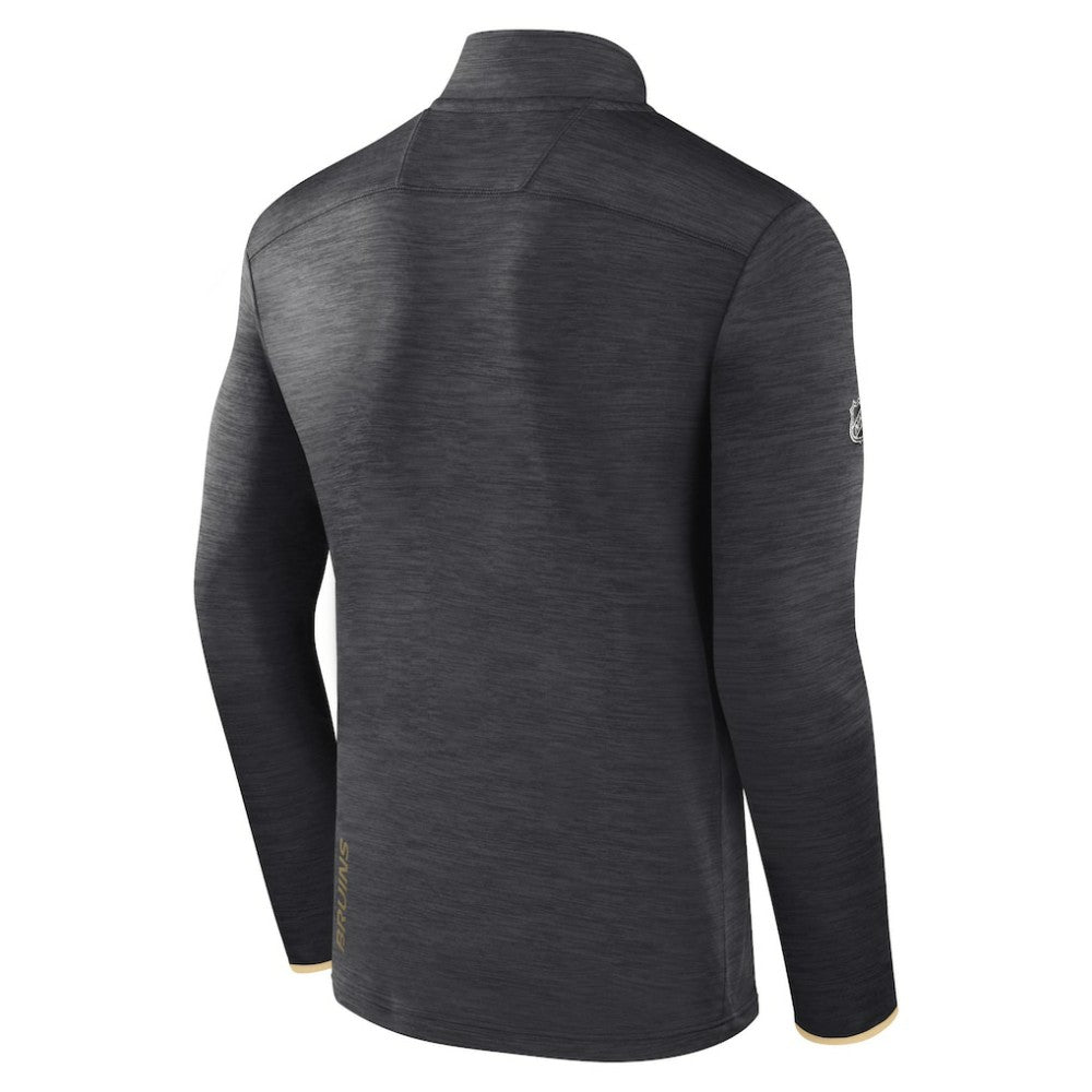 NHL Boston Bruins Fanatics Authentic Pro Quarter-Zip Pullover Top - Heather Charcoal