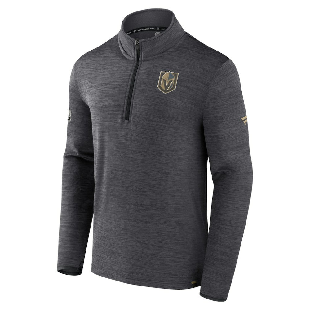 NHL Vegas Golden Knights Fanatics Authentic Pro Quarter-Zip Pullover Top - Heather Charcoal