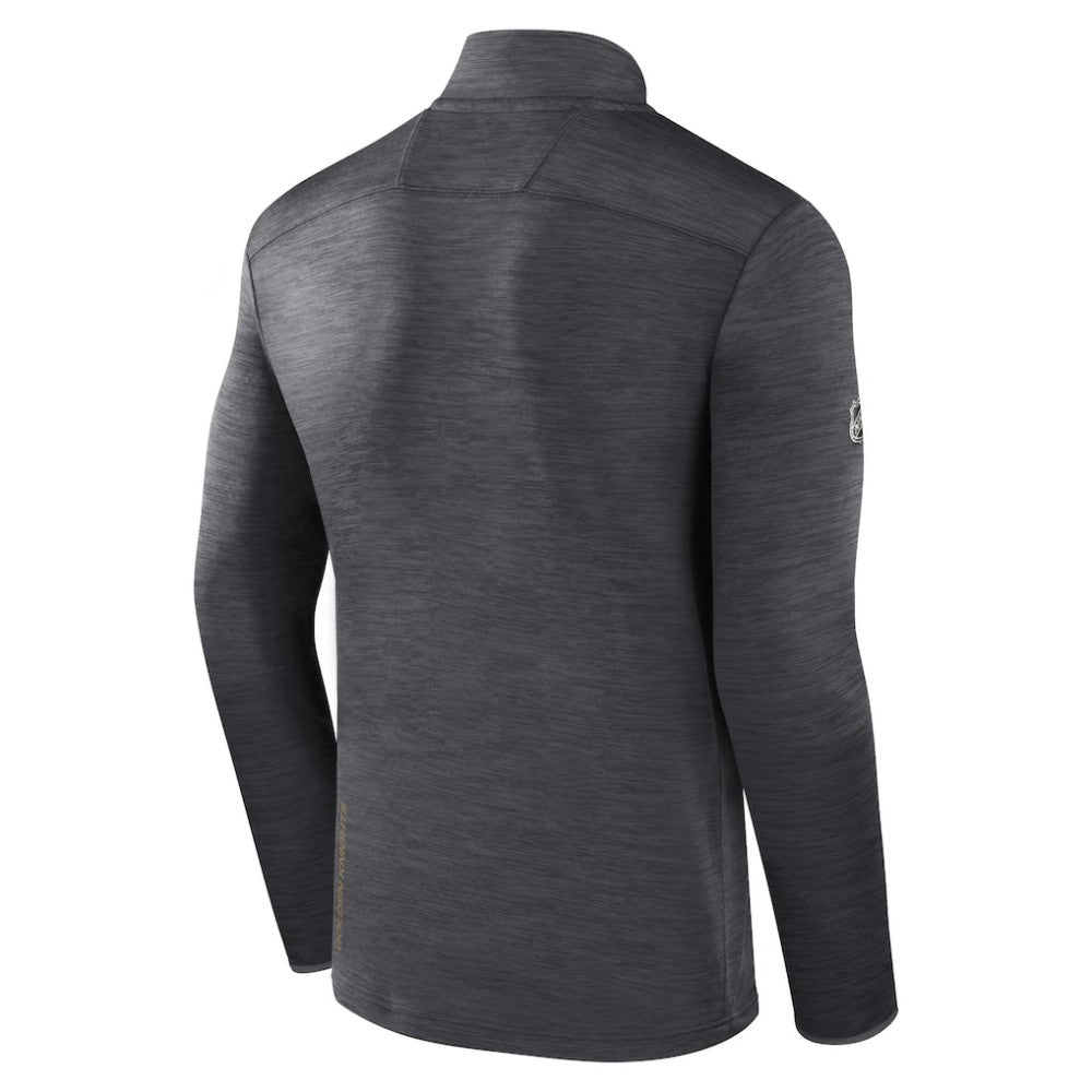 NHL Vegas Golden Knights Fanatics Authentic Pro Quarter-Zip Pullover Top - Heather Charcoal