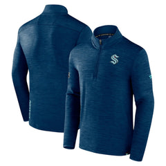NHL Seattle Kraken Fanatics Authentic Pro Quarter-Zip Pullover Top - Deep Sea Blue