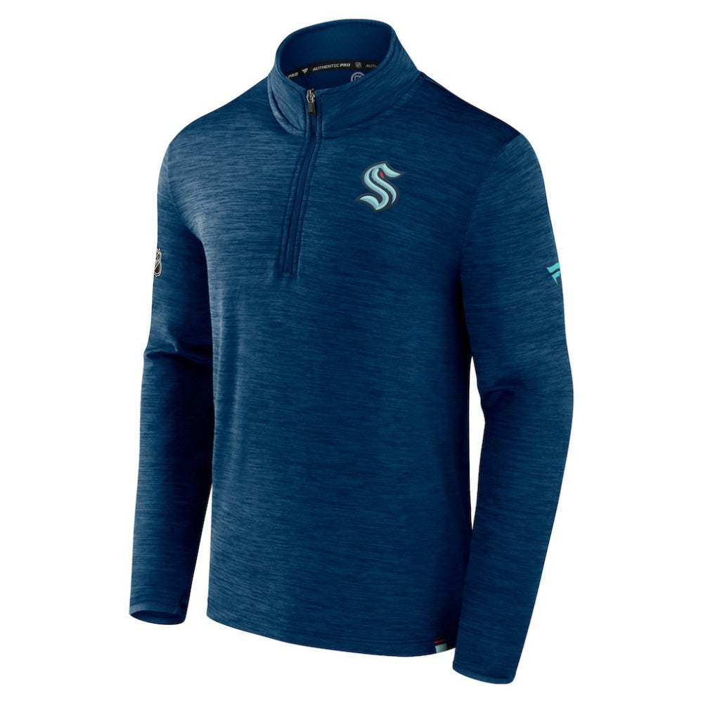 NHL Seattle Kraken Fanatics Authentic Pro Quarter-Zip Pullover Top - Deep Sea Blue