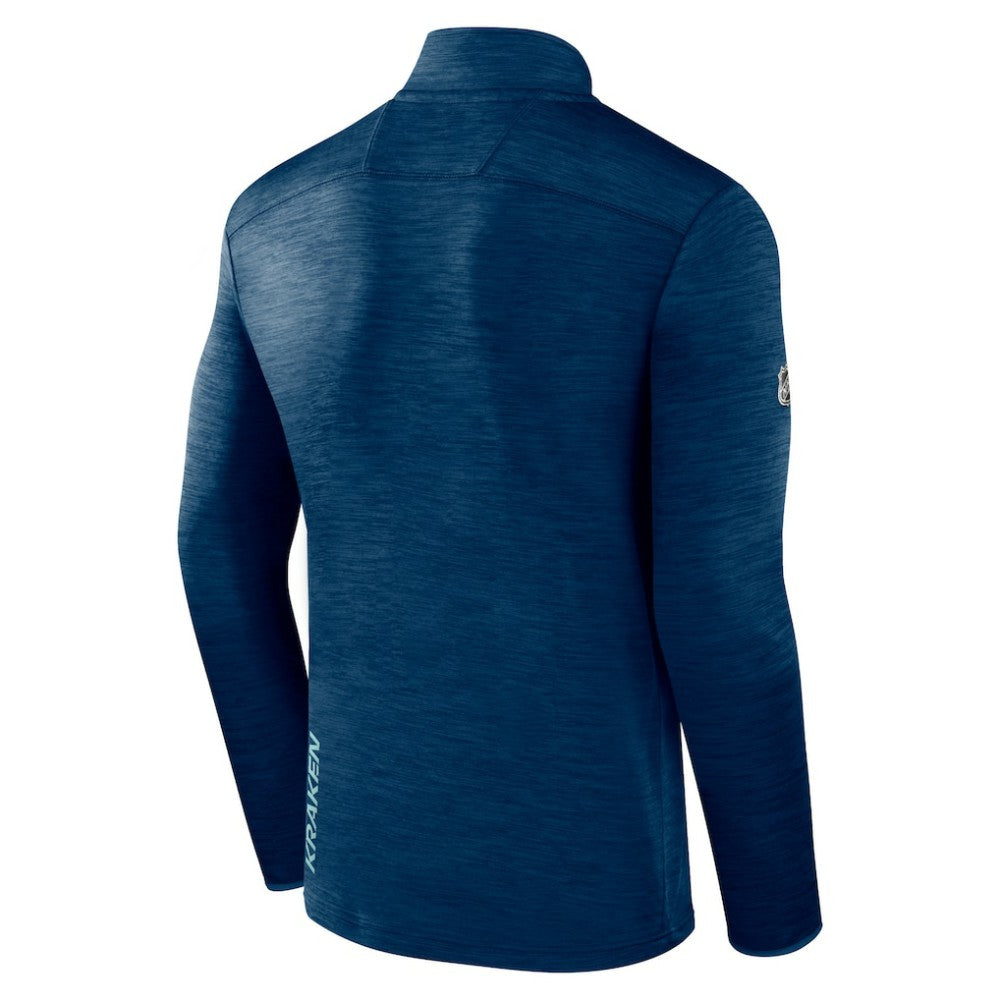 NHL Seattle Kraken Fanatics Authentic Pro Quarter-Zip Pullover Top - Deep Sea Blue