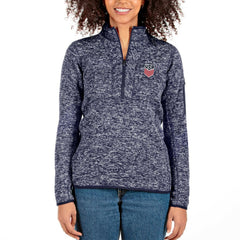 USWNT Antigua Women's Fortune Half-Zip Pullover Jacket Heather Navy sale