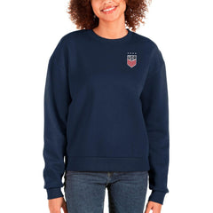 USWNT Antigua Women's Victory Crewneck Pullover Sweatshirt Navy sale