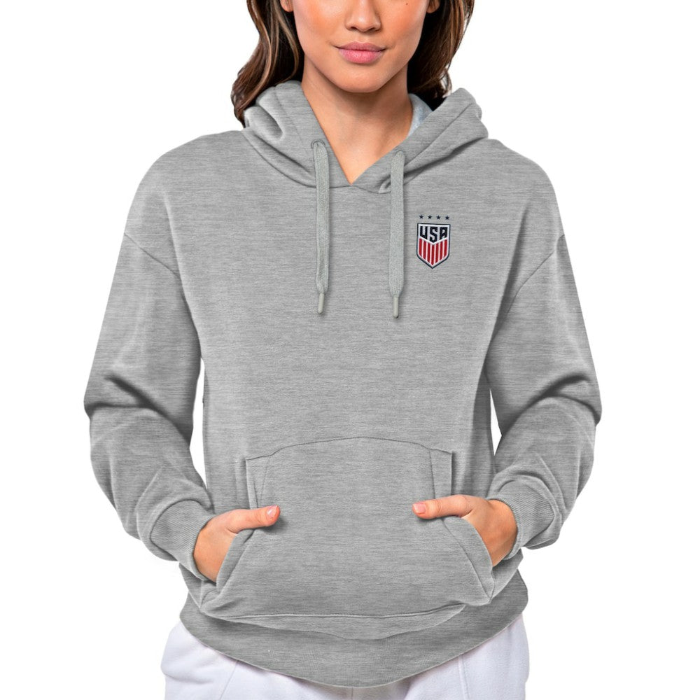 USWNT Antigua Women's Victory Pullover Hoodie Gray
