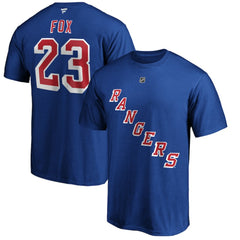NHL Adam Fox New York Rangers Fanatics Authentic Stack Name & Number T-Shirt - Blue