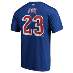 NHL Adam Fox New York Rangers Fanatics Authentic Stack Name & Number T-Shirt - Blue