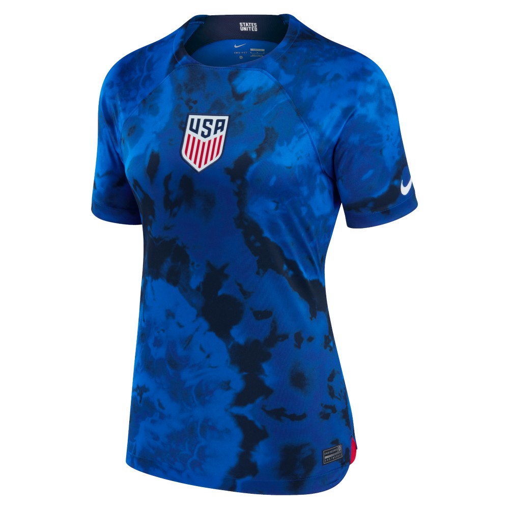 USMNT Women's 2022/23 Away Breathe Stadium Replica Blank Jersey Blue