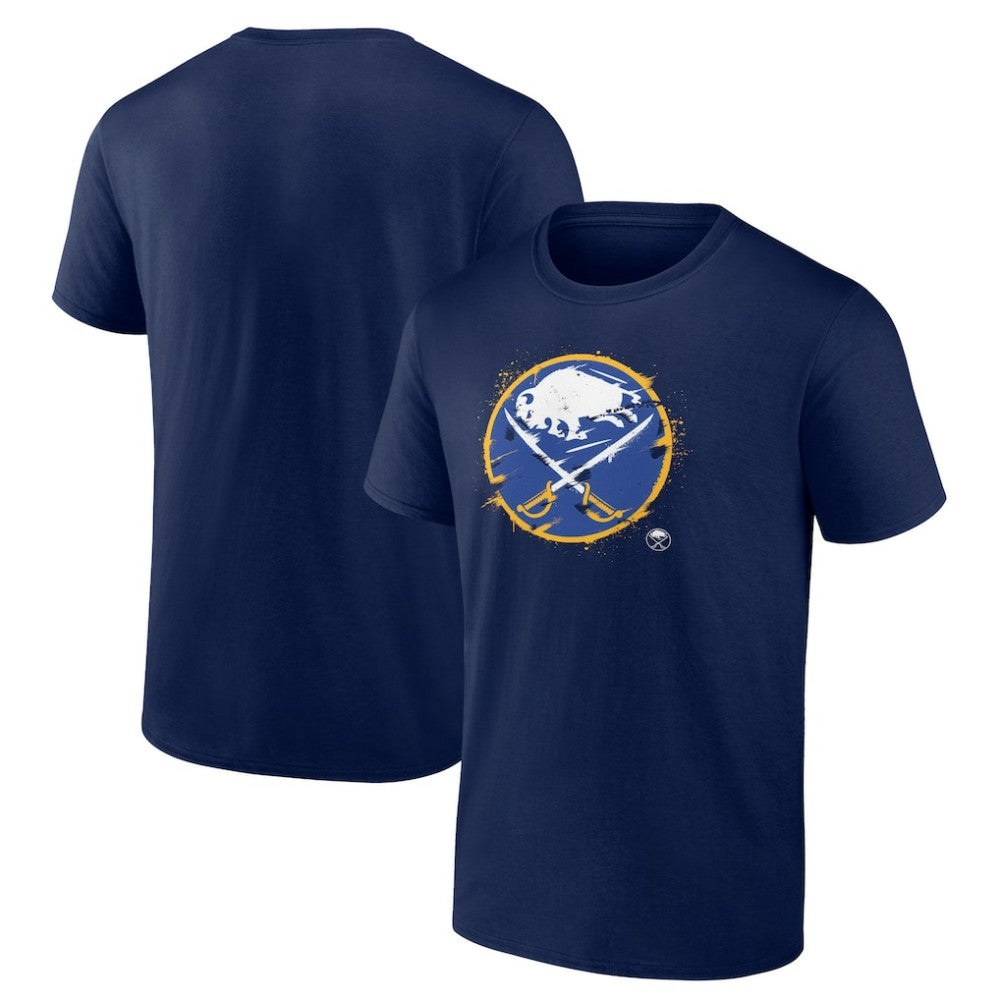 NHL Buffalo Sabres Splatter Logo Team T-Shirt - Navy