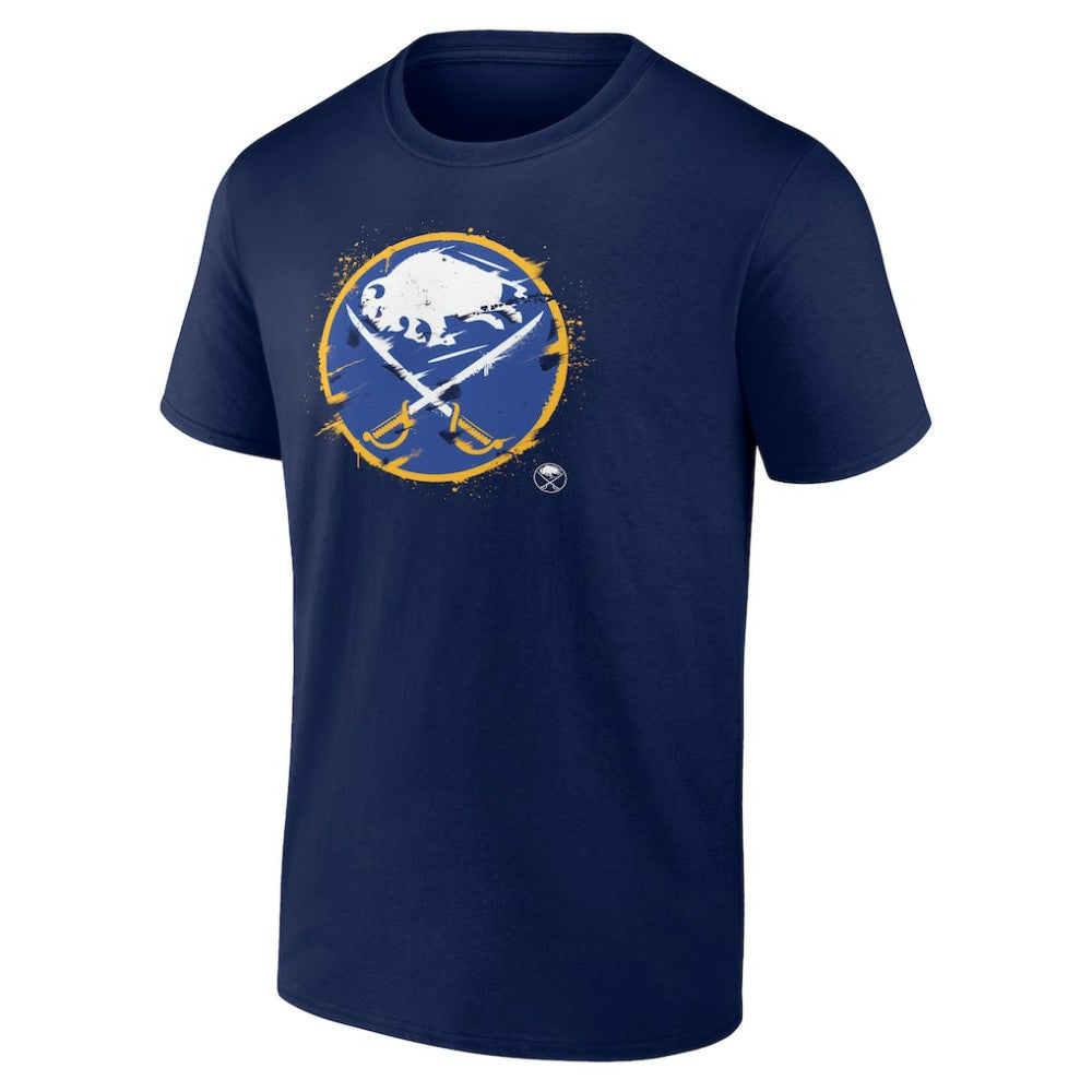 NHL Buffalo Sabres Splatter Logo Team T-Shirt - Navy