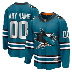 NHL,Custom San Jose Sharks Fanatics Home Breakaway Custom Jersey - Teal
