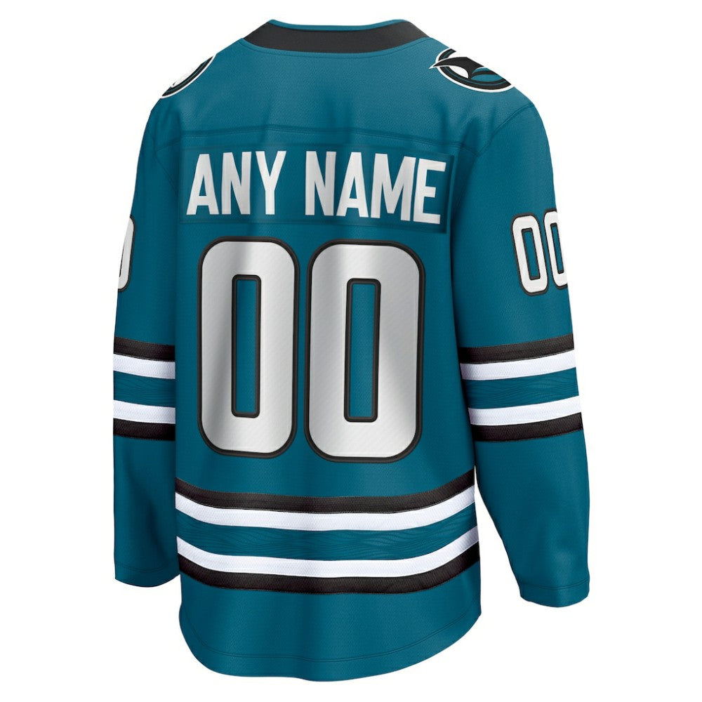 NHL,Custom San Jose Sharks Fanatics Home Breakaway Custom Jersey - Teal