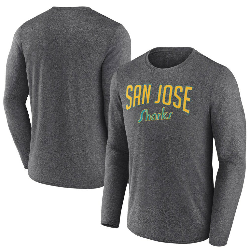 NHL San Jose Sharks Fanatics Special Edition 2.0 Scoring Chance Long Sleeve T-Shirt - Heather Charcoal