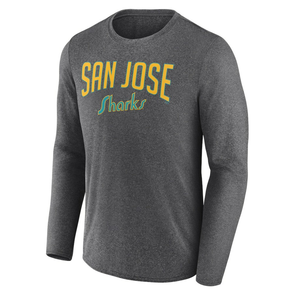 NHL San Jose Sharks Fanatics Special Edition 2.0 Scoring Chance Long Sleeve T-Shirt - Heather Charcoal
