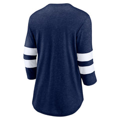 NHL Seattle Kraken Fanatics Women's Special Edition 2.0 Barn Burner 3/4 Sleeve T-Shirt - Heather Deep Sea Blue