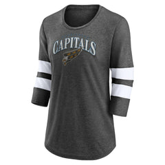 NHL Washington Capitals Fanatics Women's Special Edition 2.0 Barn Burner 3/4 Sleeve T-Shirt - Heather Charcoal