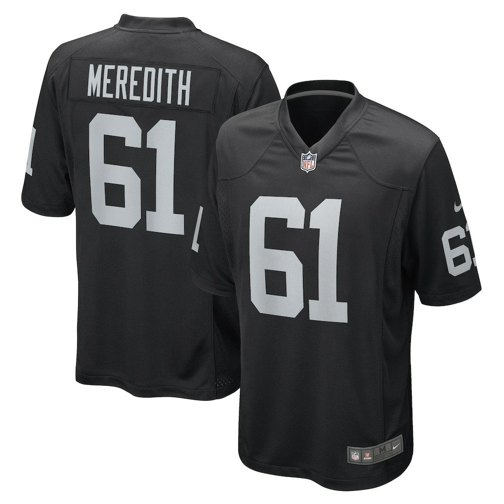 Jordan Meredith Las Vegas Raiders Game Player Jersey Black