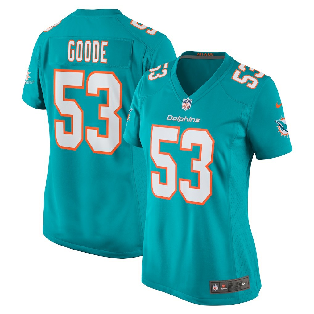 Cameron Goode Miami Dolphins Women's Game Player Jersey Aqua
