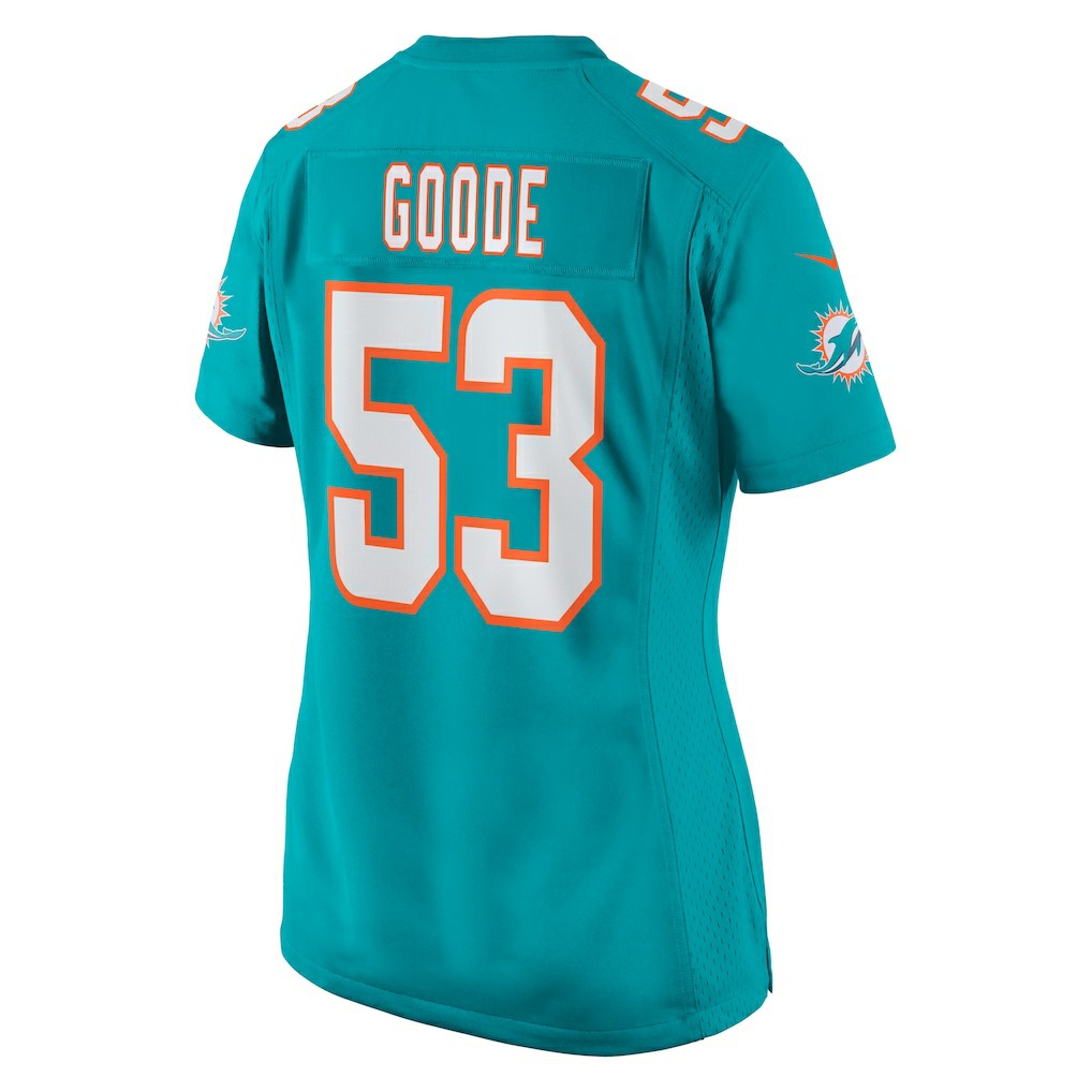 Cameron Goode Miami Dolphins Women's Game Player Jersey Aqua