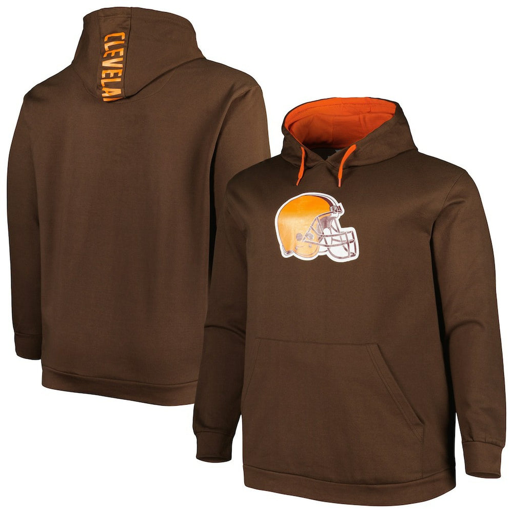 Cleveland Browns Big & Tall Logo Pullover Hoodie Brown