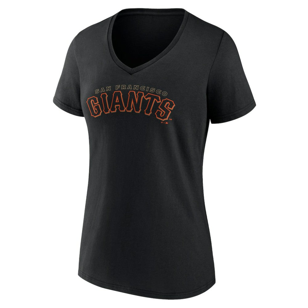 San Francisco Giants Women's Giants Alternate Club Lettering V-Neck T-Shirt - Black T-shirts
