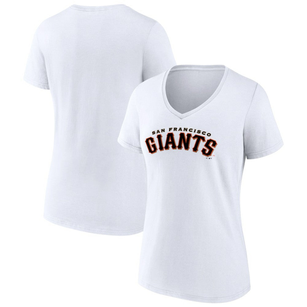 San Francisco Giants Women's Giants Alternate Club Lettering V-Neck T-Shirt - White T-shirts