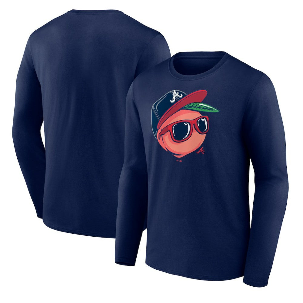 Atlanta Braves Mr. Peach Long Sleeve T-Shirt - Navy T-shirts
