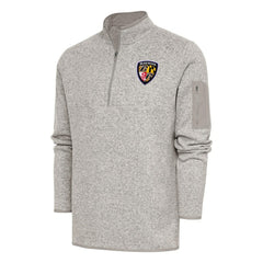 Baltimore Ravens Antigua Throwback Fortune Quarter-Zip Pullover Jacket Oatmeal