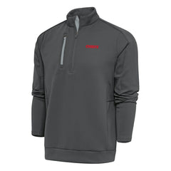 Kansas City Chiefs Antigua Team Logo Throwback Generation Quarter-Zip Pullover Top Charcoal