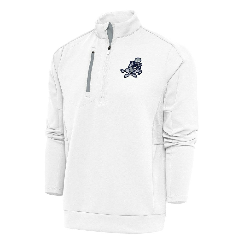 Dallas Cowboys Antigua Team Logo Throwback Generation Quarter-Zip Pullover Top White