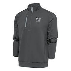 Las Vegas Raiders Antigua Team Logo Throwback Generation Quarter-Zip Pullover Top Charcoal