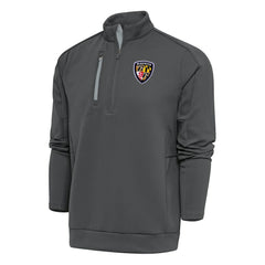 Baltimore Ravens Antigua Team Logo Throwback Generation Quarter-Zip Pullover Top Charcoal
