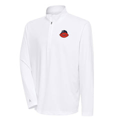 Chicago Bears Antigua Team Logo Throwback Tribute Quarter-Zip Pullover Top White