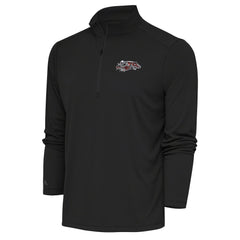 Cincinnati Bengals Antigua Team Logo Throwback Tribute Quarter-Zip Pullover Top Charcoal