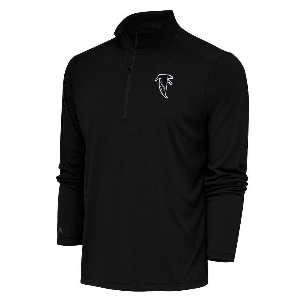 Atlanta Falcons Antigua Team Logo Throwback Tribute Quarter-Zip Pullover Top Black