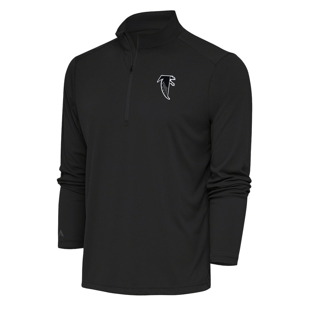Atlanta Falcons Antigua Team Logo Throwback Tribute Quarter-Zip Pullover Top Charcoal