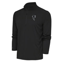 Atlanta Falcons Antigua Team Logo Throwback Tribute Quarter-Zip Pullover Top Charcoal