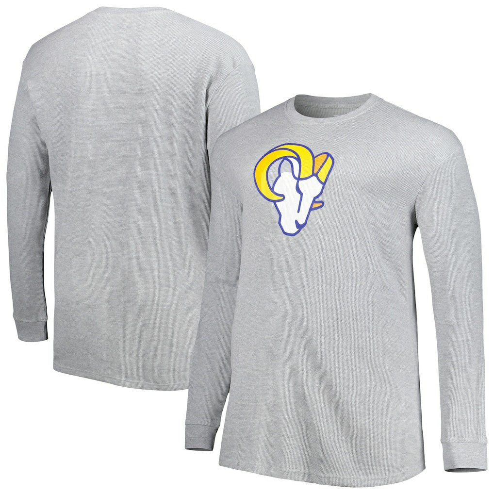 Los Angeles Rams Big & Tall Waffle-Knit Thermal Long Sleeve T-Shirt Heather Gray