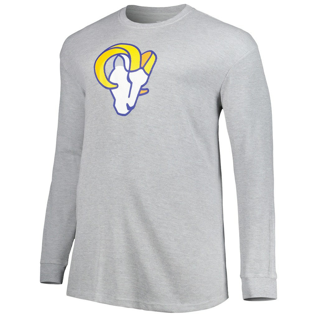 Los Angeles Rams Big & Tall Waffle-Knit Thermal Long Sleeve T-Shirt Heather Gray