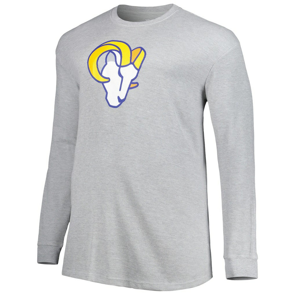 Los Angeles Rams Big & Tall Waffle-Knit Thermal Long Sleeve T-Shirt Heather Gray